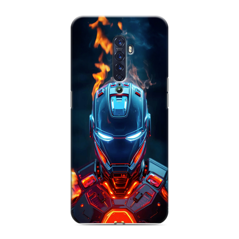 Пластиковый чехол на OPPO Reno2 с принтом IronMan Железный человек Пластиковый чехол на OPPO Reno2 с принтом IronMan Железный человек