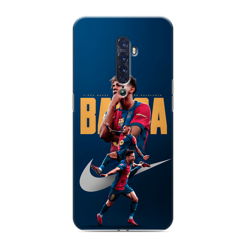 Пластиковый чехол на OPPO Reno2 с принтом Барселона Barca Yamal Пластиковый чехол на OPPO Reno2 с принтом Барселона Barca Yamal