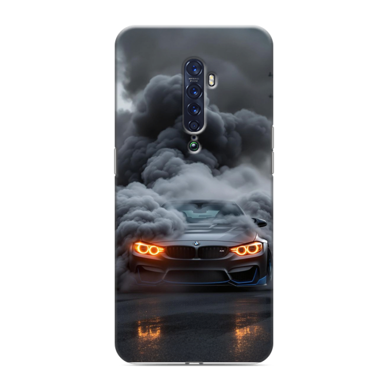 Пластиковый чехол на OPPO Reno2 с принтом BMW БМВ Пластиковый чехол на OPPO Reno2 с принтом BMW БМВ