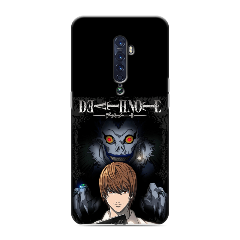 Пластиковый чехол на OPPO Reno2 с принтом Death note Тетрадь смерти Пластиковый чехол на OPPO Reno2 с принтом Death note Тетрадь смерти