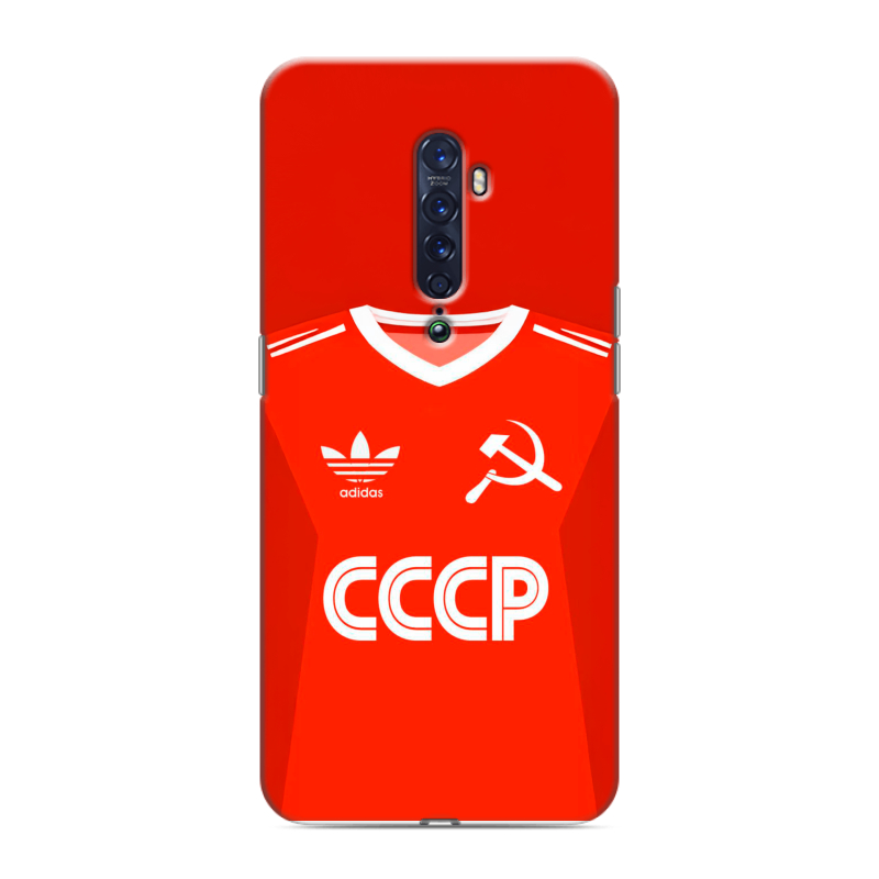 Силиконовый чехол на OPPO Reno2 с принтом Флаг Герб СССР Силиконовый чехол на OPPO Reno2 с принтом Флаг Герб СССР