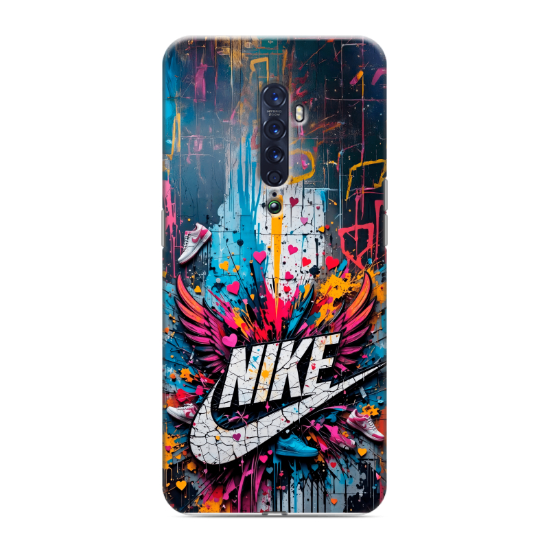 Пластиковый чехол на OPPO Reno2 с принтом Nike Найк Пластиковый чехол на OPPO Reno2 с принтом Nike Найк