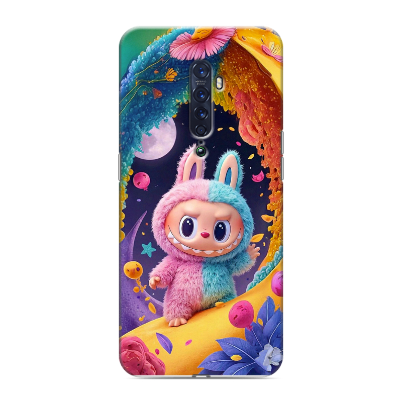 Силиконовый чехол на OPPO Reno2 с принтом Labubu Лабубу Силиконовый чехол на OPPO Reno2 с принтом Labubu Лабубу