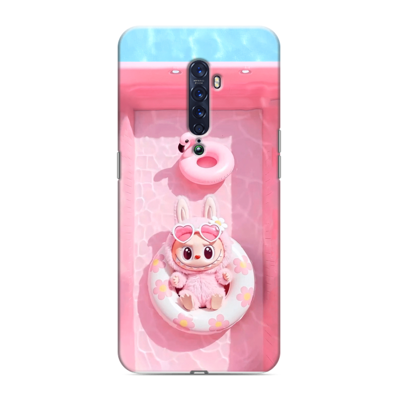 Пластиковый чехол на OPPO Reno2 с принтом Labubu Лабубу Пластиковый чехол на OPPO Reno2 с принтом Labubu Лабубу