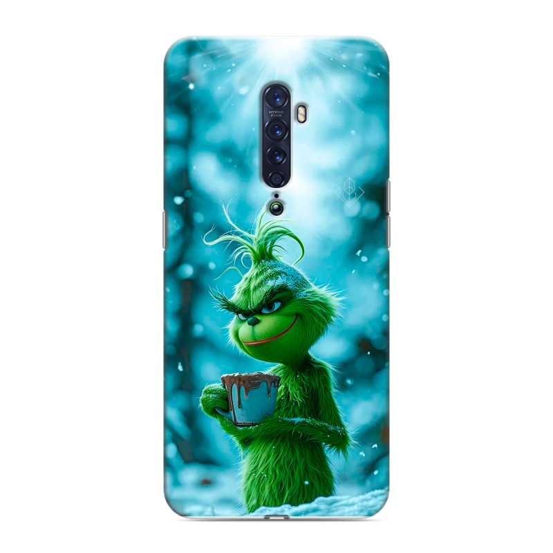 Силиконовый чехол на OPPO Reno2 с принтом Новый год гринч Силиконовый чехол на OPPO Reno2 с принтом Новый год гринч