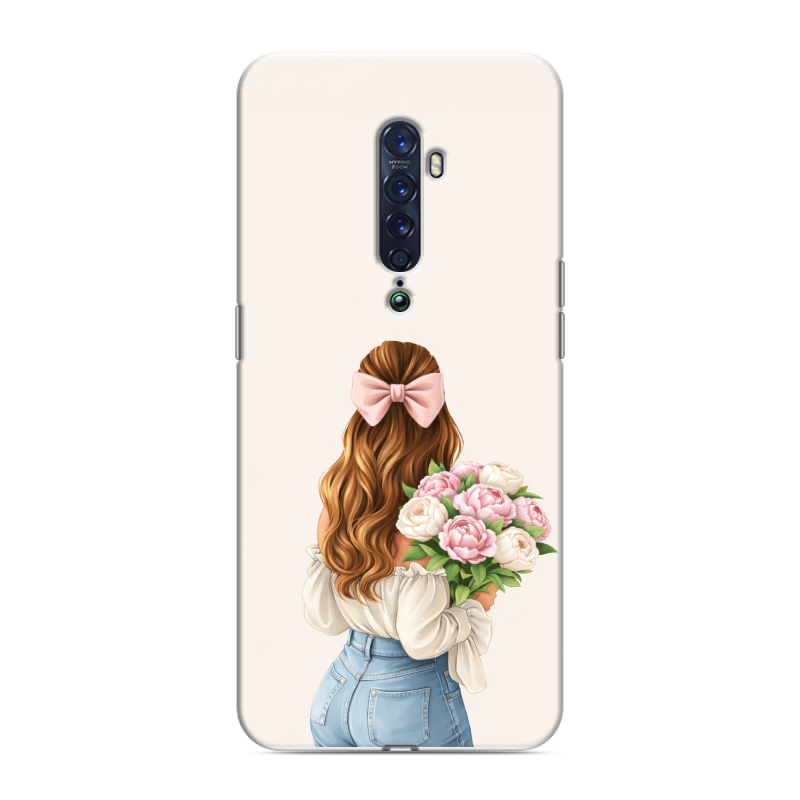 Пластиковый чехол на OPPO Reno2 с принтом женский Пластиковый чехол на OPPO Reno2 с принтом женский