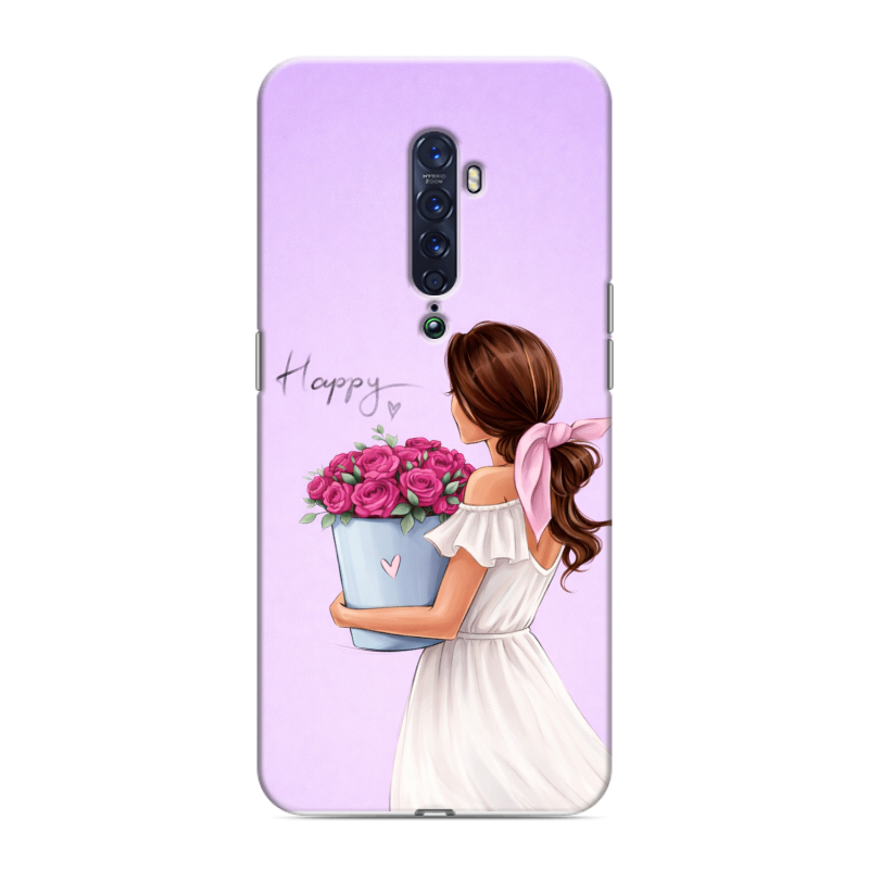 Пластиковый чехол на OPPO Reno2 с принтом женский Пластиковый чехол на OPPO Reno2 с принтом женский