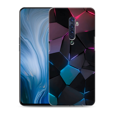 Силиконовый противоударный чехол на OPPO Reno2 Z с принтом Геометрия неона Силиконовый противоударный чехол на OPPO Reno2 Z с принтом Геометрия неона