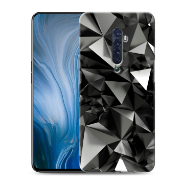 Силиконовый противоударный чехол на OPPO Reno2 Z с принтом Черные кристаллы Силиконовый противоударный чехол на OPPO Reno2 Z с принтом Черные кристаллы