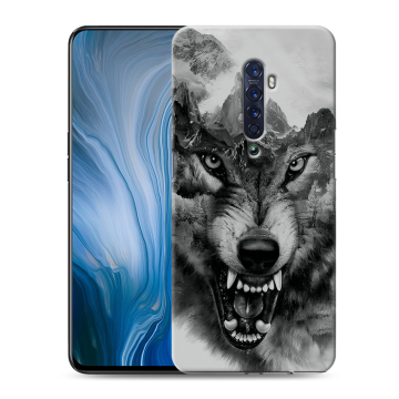 Силиконовый противоударный чехол на OPPO Reno2 Z с принтом Волк Силиконовый противоударный чехол на OPPO Reno2 Z с принтом Волк