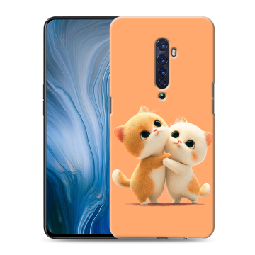 Силиконовый противоударный чехол на OPPO Reno2 Z с принтом Милые котики Силиконовый противоударный чехол на OPPO Reno2 Z с принтом Милые котики