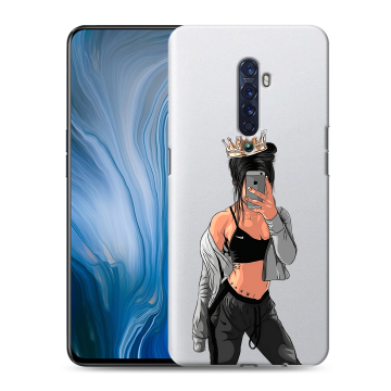 Силиконовый противоударный чехол на OPPO Reno2 Z с принтом Женские принты Силиконовый противоударный чехол на OPPO Reno2 Z с принтом Женские принты