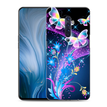Силиконовый противоударный чехол на OPPO Reno2 Z с принтом Бабочки Силиконовый противоударный чехол на OPPO Reno2 Z с принтом Бабочки