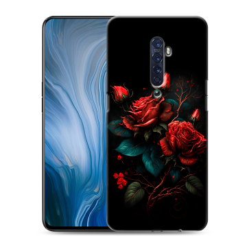 Силиконовый противоударный чехол на OPPO Reno2 Z с принтом Розы красные Силиконовый противоударный чехол на OPPO Reno2 Z с принтом Розы красные