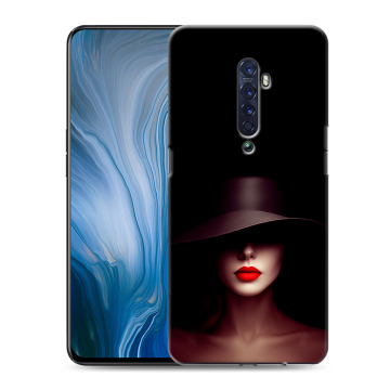 Силиконовый противоударный чехол на OPPO Reno2 Z с принтом Девушка в шляпе