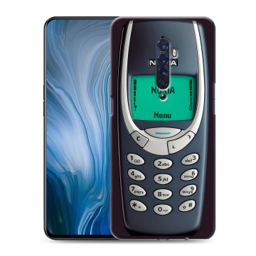 Силиконовый противоударный чехол на OPPO Reno2 Z с принтом Старый телефон
