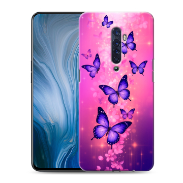 Силиконовый противоударный чехол на OPPO Reno2 Z с принтом Бабочки Силиконовый противоударный чехол на OPPO Reno2 Z с принтом Бабочки
