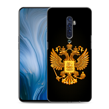 Силиконовый противоударный чехол на OPPO Reno2 Z с принтом Герб России желтый Силиконовый противоударный чехол на OPPO Reno2 Z с принтом Герб России желтый