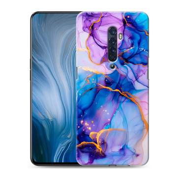 Силиконовый противоударный чехол на OPPO Reno2 Z с принтом синий мрамор Силиконовый противоударный чехол на OPPO Reno2 Z с принтом синий мрамор