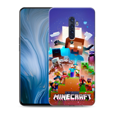 Силиконовый противоударный чехол на OPPO Reno2 Z с принтом Майнкрафт Minecraft
