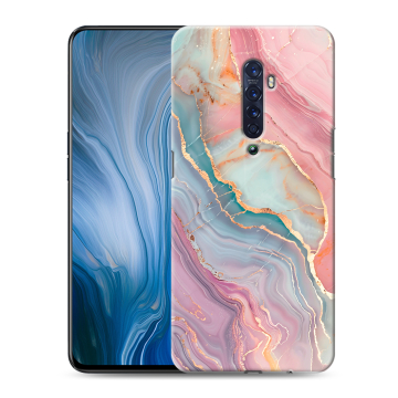 Силиконовый противоударный чехол на OPPO Reno2 Z с принтом розовый мрамор Силиконовый противоударный чехол на OPPO Reno2 Z с принтом розовый мрамор