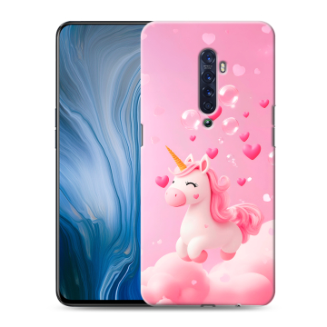 Силиконовый противоударный чехол на OPPO Reno2 Z с принтом Единорог Силиконовый противоударный чехол на OPPO Reno2 Z с принтом Единорог