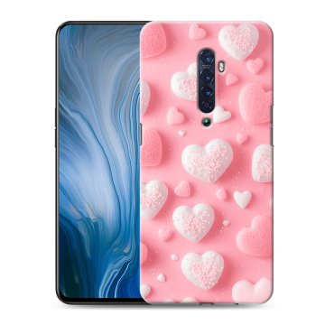 Силиконовый противоударный чехол на OPPO Reno2 Z с принтом Сердечки Силиконовый противоударный чехол на OPPO Reno2 Z с принтом Сердечки