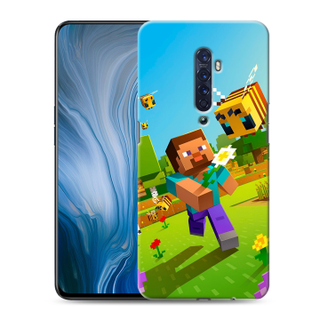Силиконовый противоударный чехол на OPPO Reno2 Z с принтом Майнкрафт Minecraft Силиконовый противоударный чехол на OPPO Reno2 Z с принтом Майнкрафт Minecraft