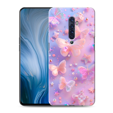 Силиконовый противоударный чехол на OPPO Reno2 Z с принтом Бабочки Силиконовый противоударный чехол на OPPO Reno2 Z с принтом Бабочки