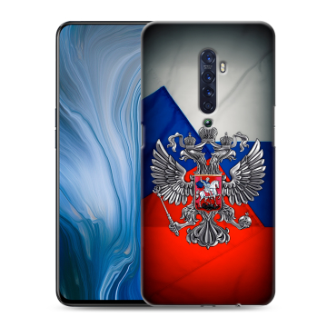 Силиконовый противоударный чехол на OPPO Reno2 Z с принтом Флаг России Силиконовый противоударный чехол на OPPO Reno2 Z с принтом Флаг России