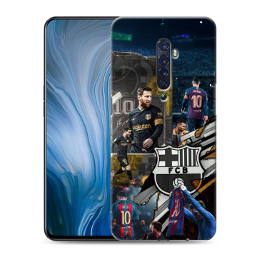 Силиконовый противоударный чехол на OPPO Reno2 Z с принтом Messi Barcelona Силиконовый противоударный чехол на OPPO Reno2 Z с принтом Messi Barcelona