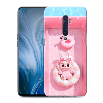 Силиконовый противоударный чехол на OPPO Reno2 Z с принтом Labubu Лабубу Силиконовый противоударный чехол на OPPO Reno2 Z с принтом Labubu Лабубу