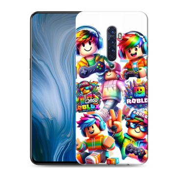 Силиконовый противоударный чехол на OPPO Reno2 Z с принтом Roblox Роблокс