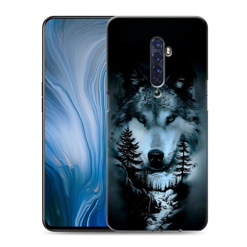 Силиконовый противоударный чехол на OPPO Reno2 Z с принтом Лесной волк Силиконовый противоударный чехол на OPPO Reno2 Z с принтом Лесной волк