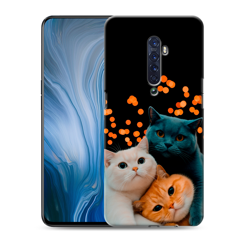 Пластиковый чехол на OPPO Reno2 Z с принтом Кошки Пластиковый чехол на OPPO Reno2 Z с принтом Кошки