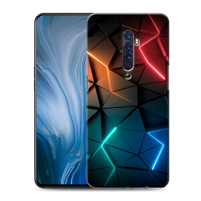 Силиконовый противоударный чехол на OPPO Reno2 Z с принтом Абстракция неон Силиконовый противоударный чехол на OPPO Reno2 Z с принтом Абстракция неон