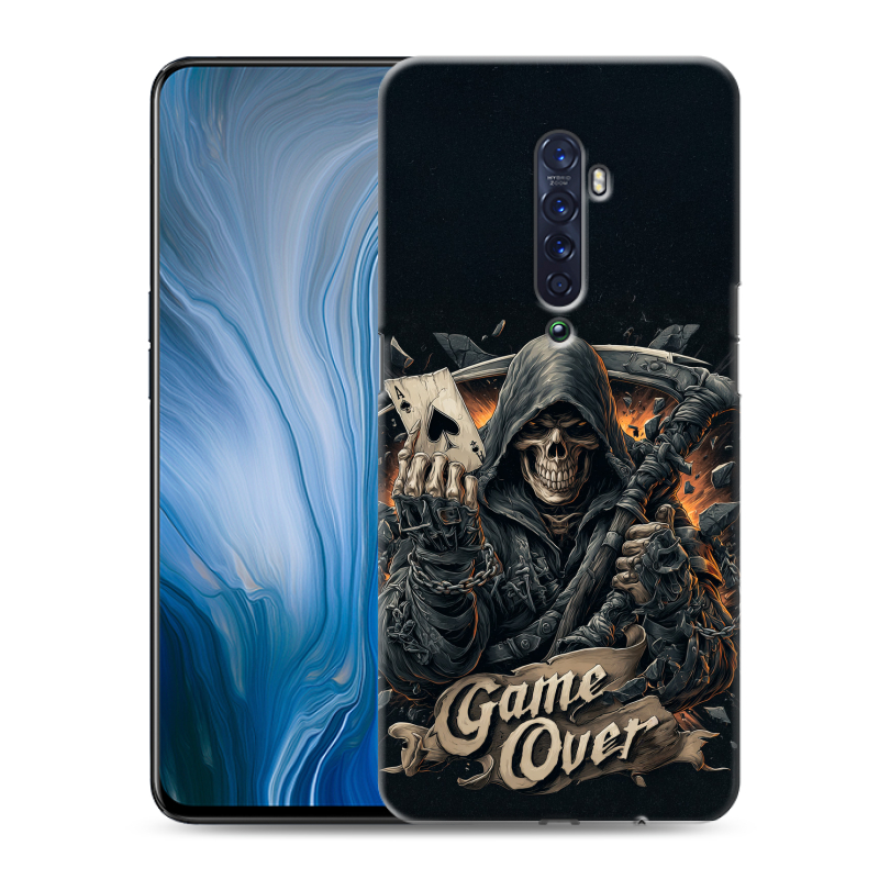 Силиконовый противоударный чехол на OPPO Reno2 Z с принтом Скелет карты Силиконовый противоударный чехол на OPPO Reno2 Z с принтом Скелет карты