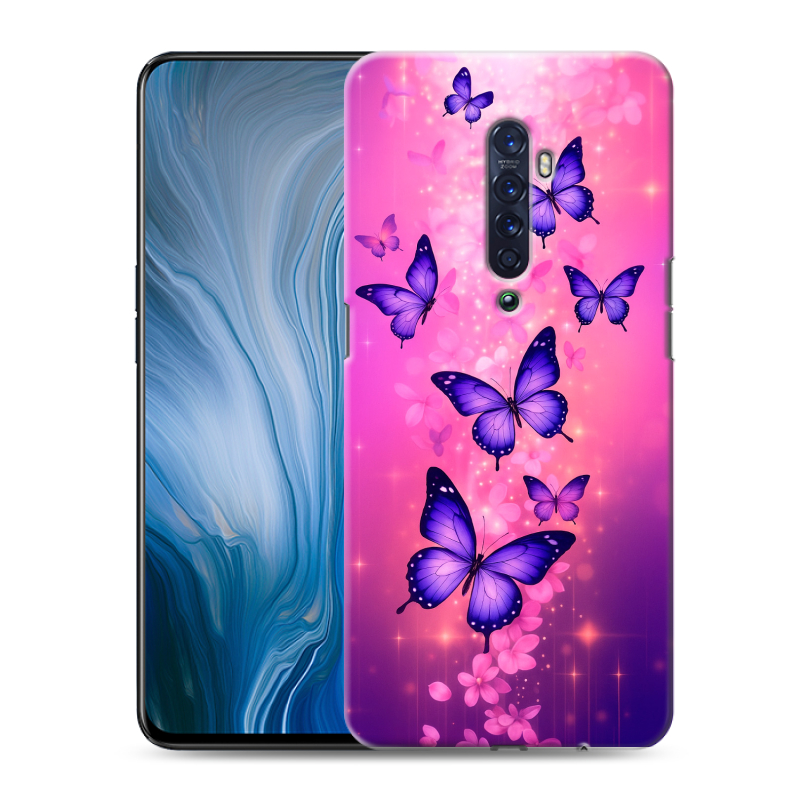 Пластиковый чехол на OPPO Reno2 Z с принтом Бабочки Пластиковый чехол на OPPO Reno2 Z с принтом Бабочки