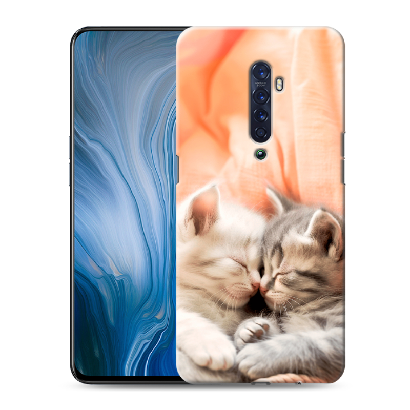 Силиконовый противоударный чехол на OPPO Reno2 Z с принтом Котята Силиконовый противоударный чехол на OPPO Reno2 Z с принтом Котята