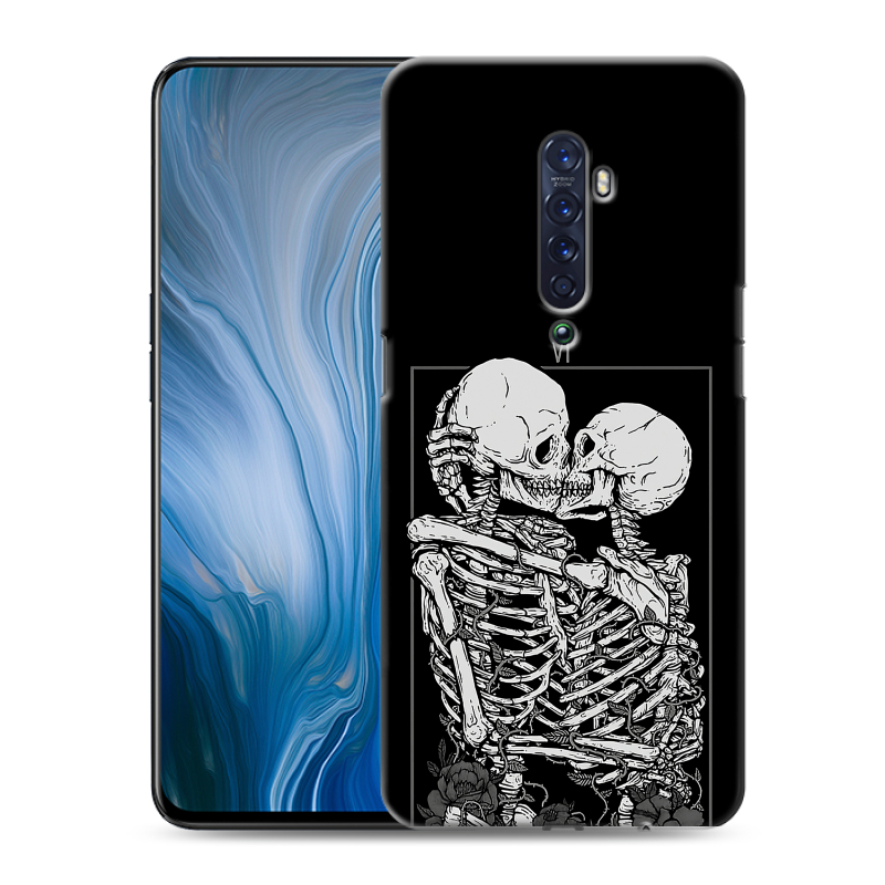 Пластиковый чехол на OPPO Reno2 Z с принтом Поцелуй скелетов Пластиковый чехол на OPPO Reno2 Z с принтом Поцелуй скелетов