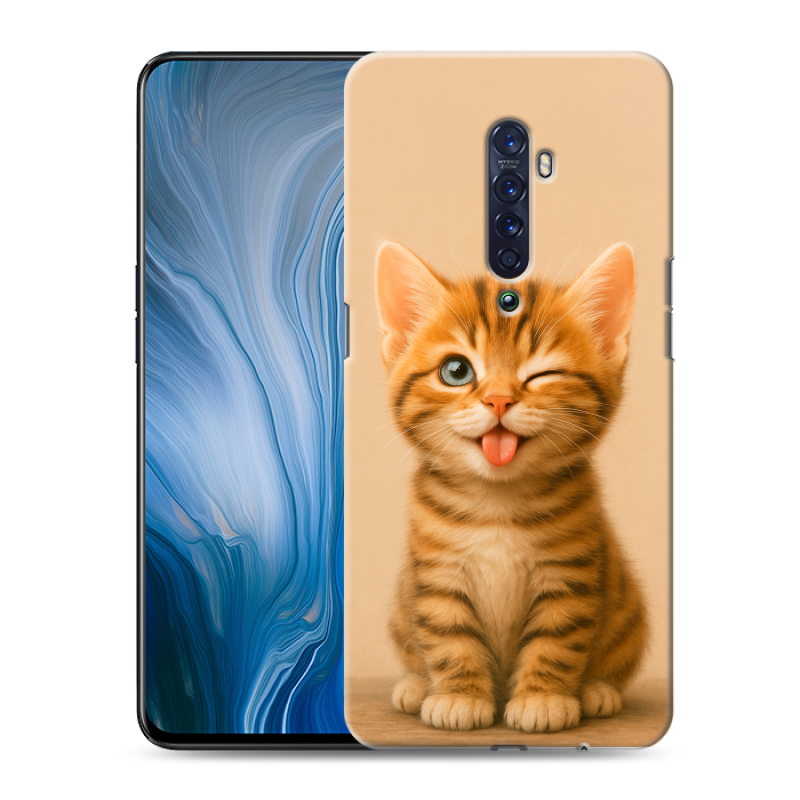 Силиконовый противоударный чехол на OPPO Reno2 Z с принтом котенок Силиконовый противоударный чехол на OPPO Reno2 Z с принтом котенок