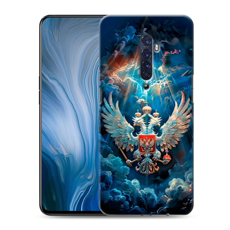 Силиконовый противоударный чехол на OPPO Reno2 Z с принтом Герб флаг России Силиконовый противоударный чехол на OPPO Reno2 Z с принтом Герб флаг России