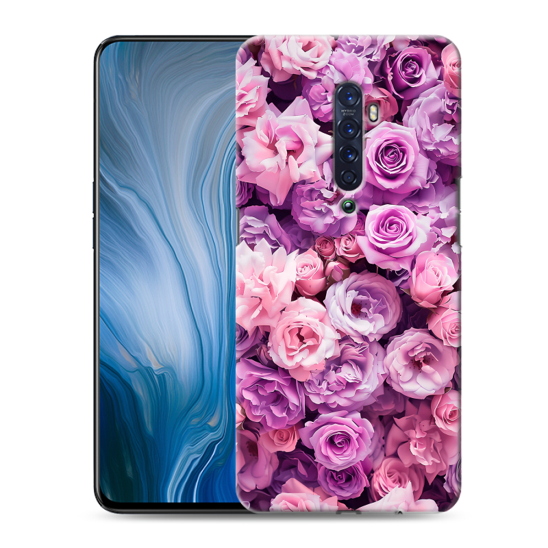 Силиконовый противоударный чехол на OPPO Reno2 Z с принтом лавандовые розы Силиконовый противоударный чехол на OPPO Reno2 Z с принтом лавандовые розы