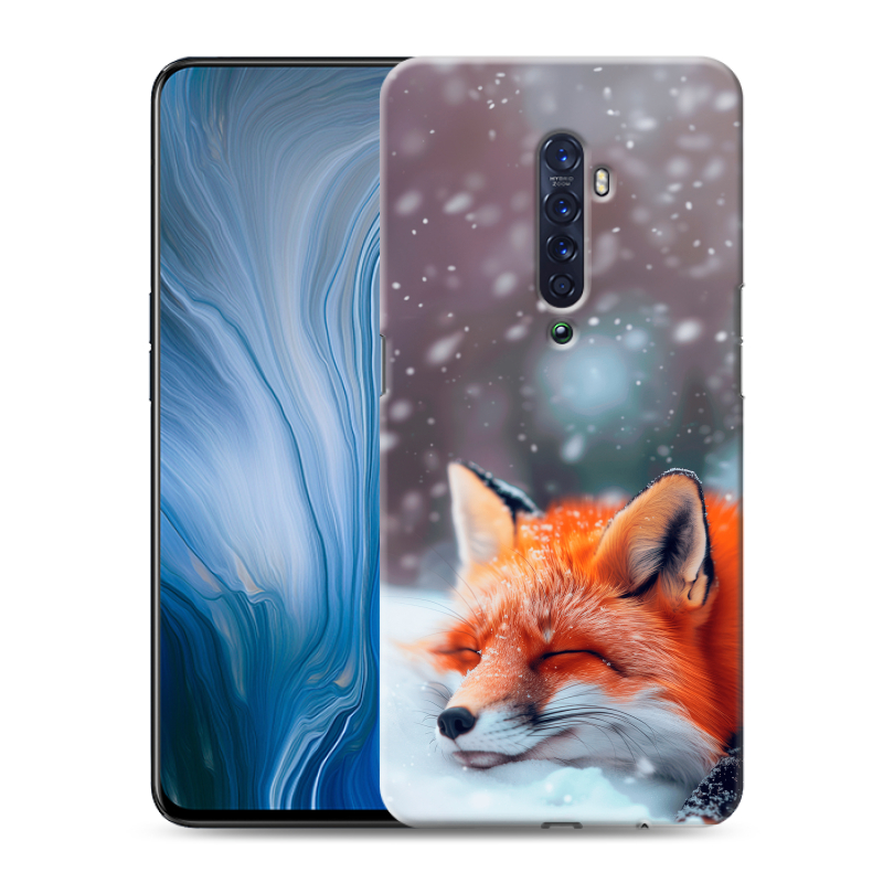 Пластиковый чехол на OPPO Reno2 Z с принтом лиса Пластиковый чехол на OPPO Reno2 Z с принтом лиса