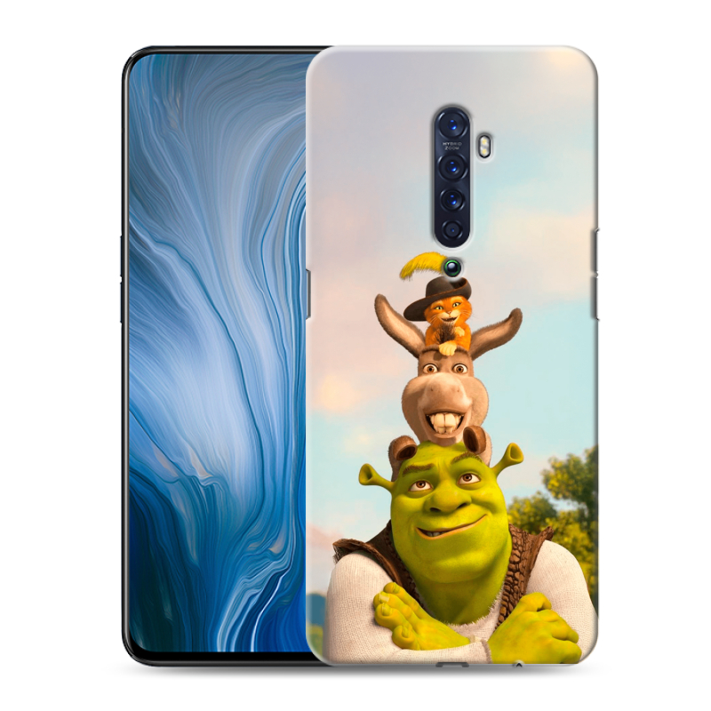 Силиконовый противоударный чехол на OPPO Reno2 Z с принтом Шрек Shrek Силиконовый противоударный чехол на OPPO Reno2 Z с принтом Шрек Shrek
