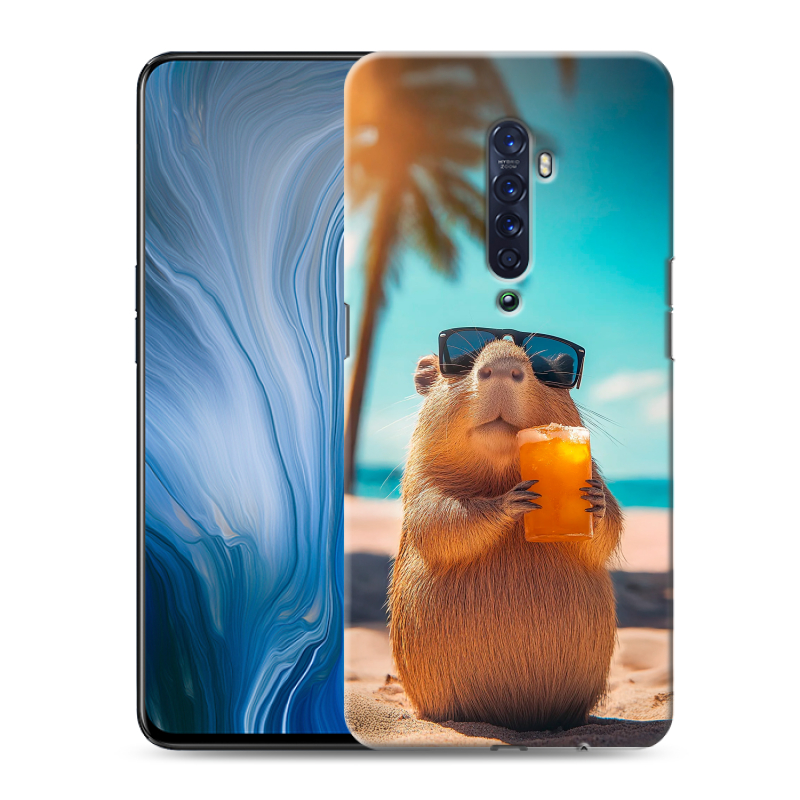 Пластиковый чехол на OPPO Reno2 Z с принтом Капибара Пластиковый чехол на OPPO Reno2 Z с принтом Капибара