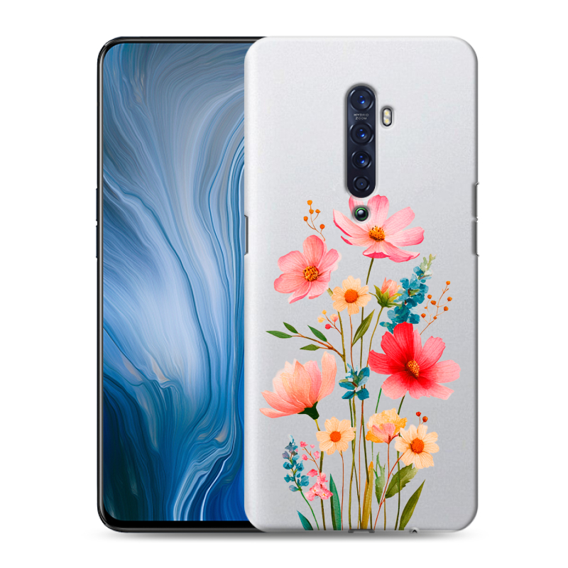 Пластиковый чехол на OPPO Reno2 Z с принтом Цветы Пластиковый чехол на OPPO Reno2 Z с принтом Цветы