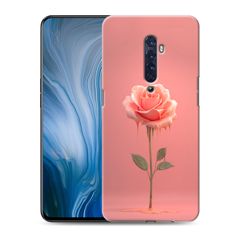 Силиконовый противоударный чехол на OPPO Reno2 Z с принтом Розовая роза Силиконовый противоударный чехол на OPPO Reno2 Z с принтом Розовая роза