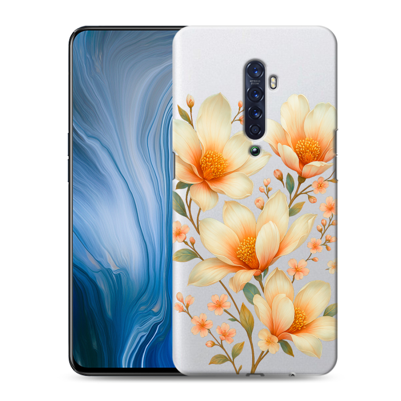 Силиконовый противоударный чехол на OPPO Reno2 Z с принтом Цветы Силиконовый противоударный чехол на OPPO Reno2 Z с принтом Цветы