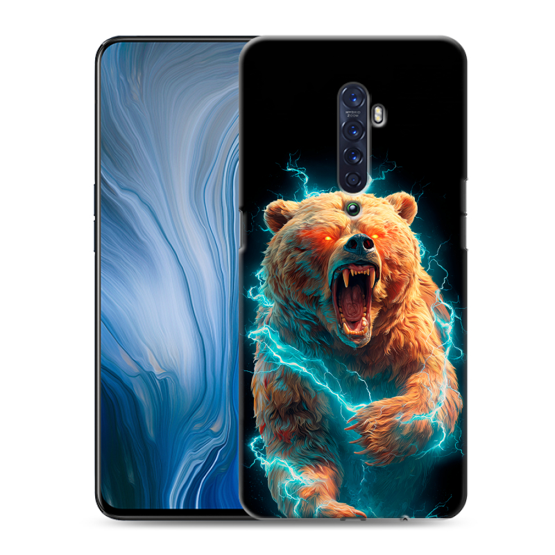 Пластиковый чехол на OPPO Reno2 Z с принтом Медведь Пластиковый чехол на OPPO Reno2 Z с принтом Медведь